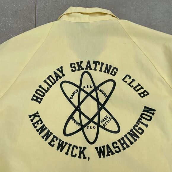Vintage 60s Champion Running Man Yellow Bomber Jacket Ice Skating - Picture 3 of 8